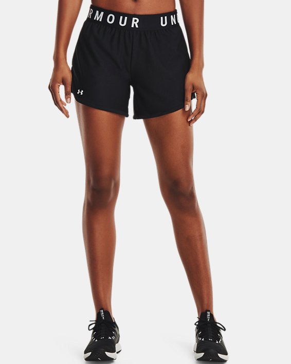 Damen UA Play Up 5" Shorts, Black, pdpMainDesktop image number 0